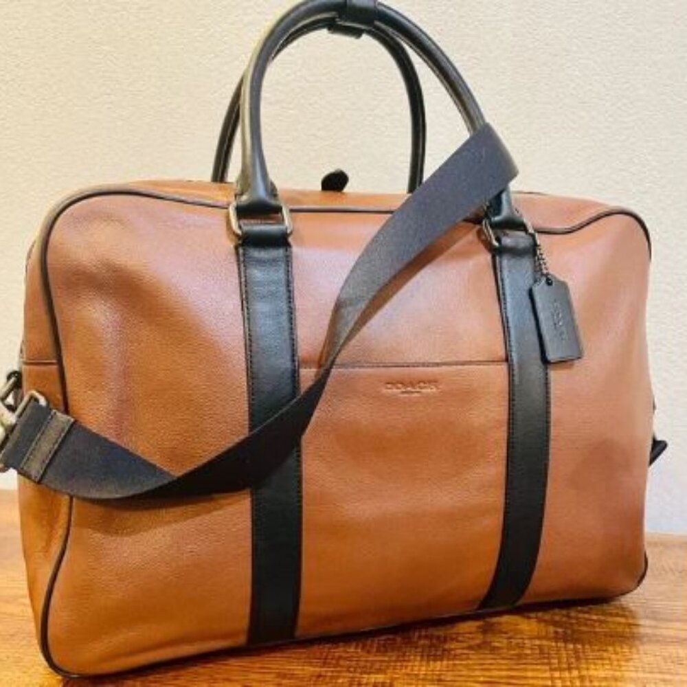 Coach Brown Leather "Overnight Bag" Messenger Bag/Briefcase/Laptop Bag